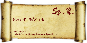 Szeif Márk névjegykártya