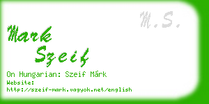 mark szeif business card