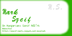 mark szeif business card